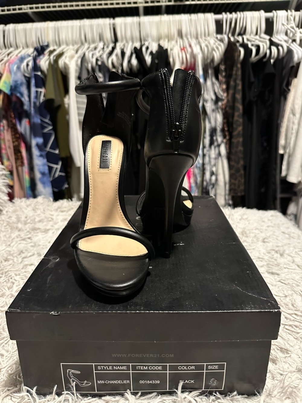 Forever 21 Black Strappy High Heel Sandals - Picture 7 of 8